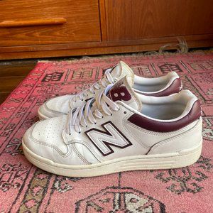 New Balance 480 White/Burgundy, W Size 9.5, M Size 8, UK Size 8